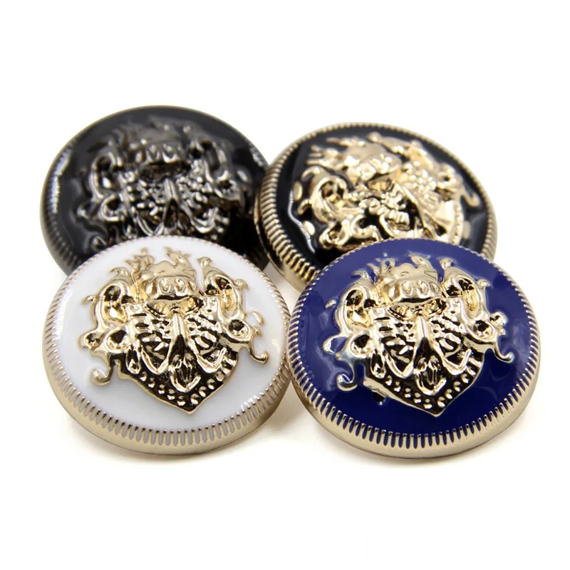 6PCS Gold Double Lion Buttons Men\'s Clothes British Style Metal Windy Sweater Shirt Women\'s Suit Jacket Buttons Buckles