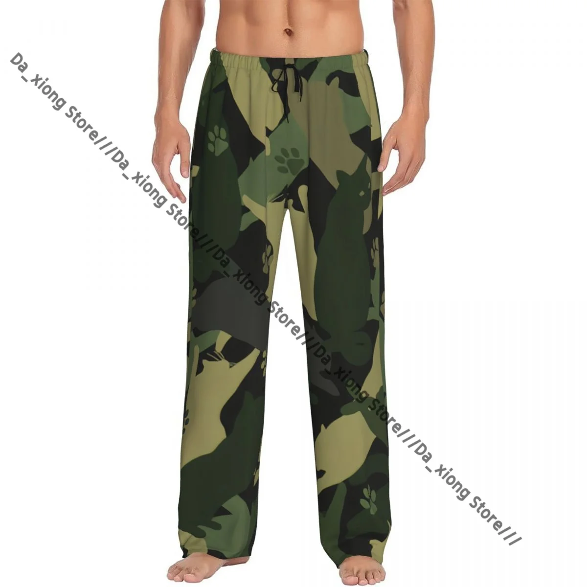 

Мужская одежда для сна, свободные брюки для сна, пижамы, камуфляжные кошки, длинные штаны для отдыха, повседневная домашняя одежда
