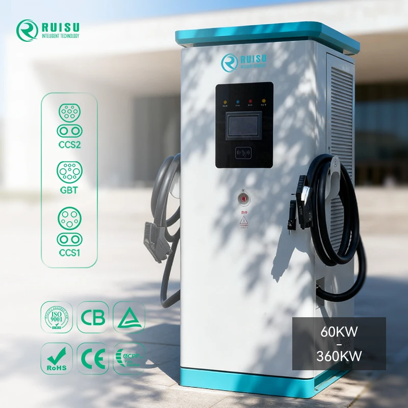 

60kw Dual CCS2 Floor-standing Fast EV Charger Support Scan the Code