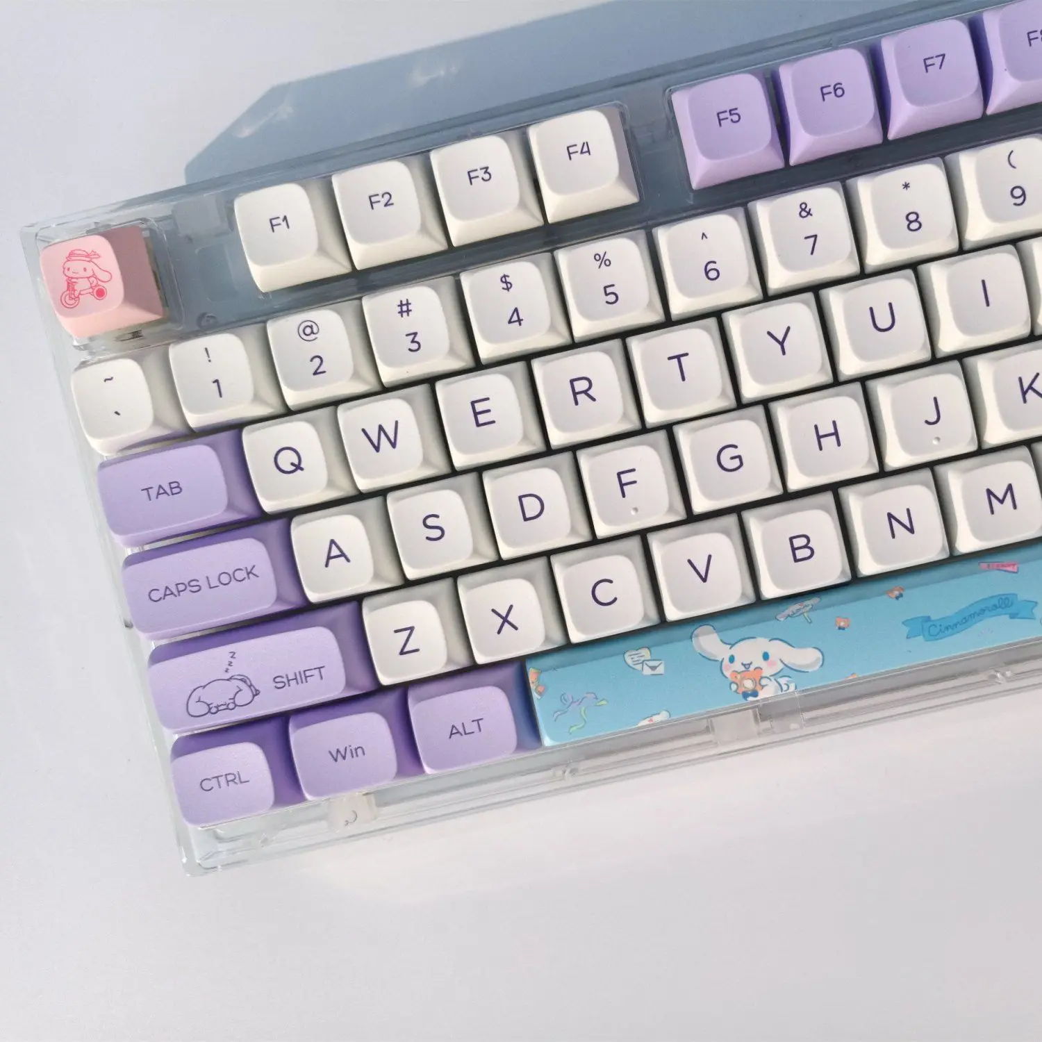 

Cute Sanrio Cinnamoroll Cartoon Keycaps 146 Keys XDA Profile PBT Heat Sublimation KeyboardCap for MX Switch Mechanical Keyboard