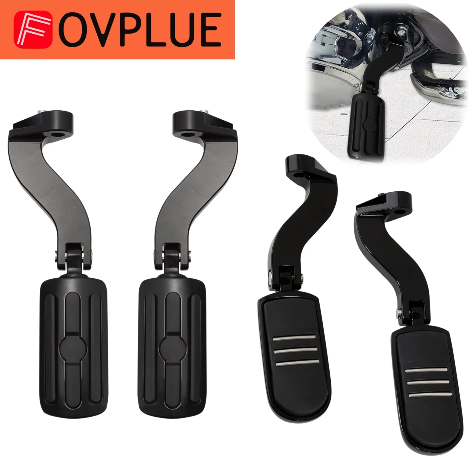 Image of Beifahrer-Fußstützen-Kit für Motorräder, hintere Fußrasten für Harley Touring Road Glide Road King Street Glide FLHX Ultra Limited ab 1993