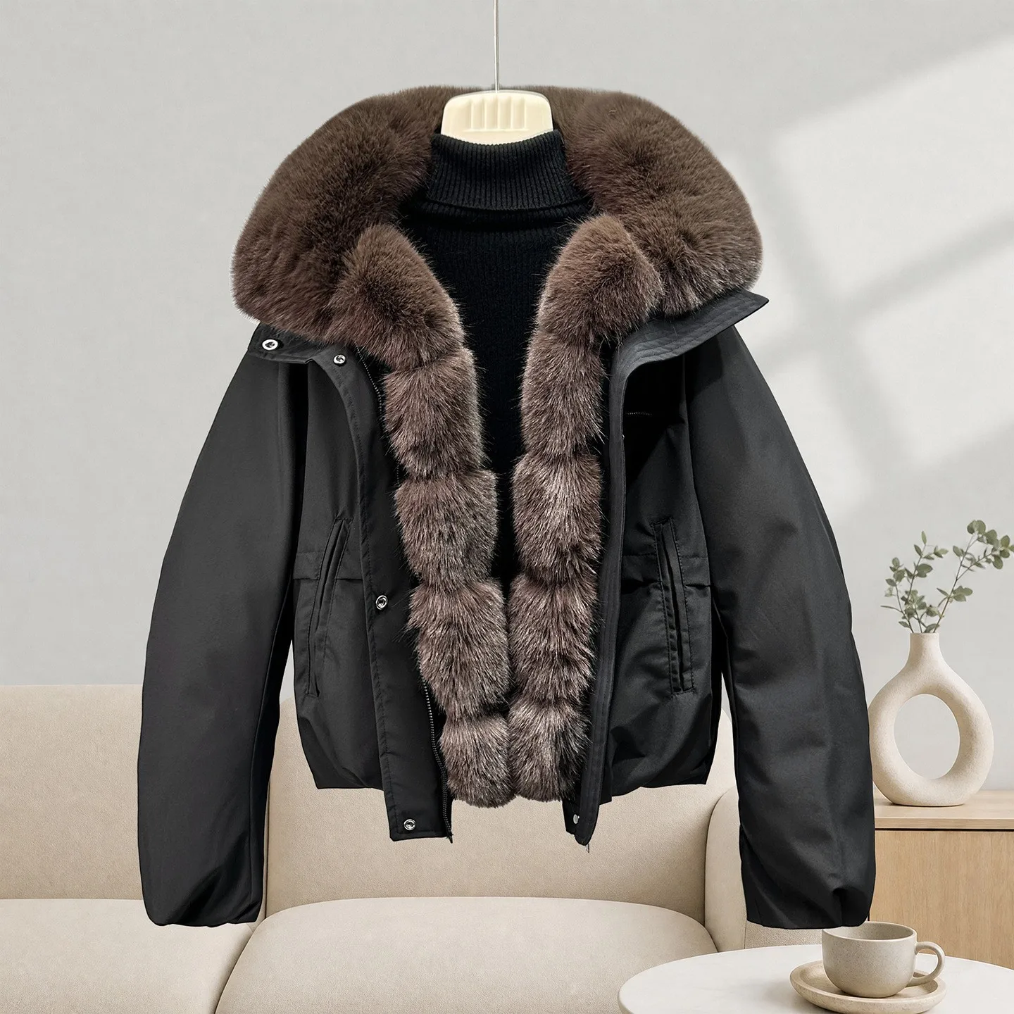 2026 Army Green Lamb Wool Liner Cotton Padded Parkas Winter Jacket Women's Clothes Fashion Korean Style Puffer Jacket Coat