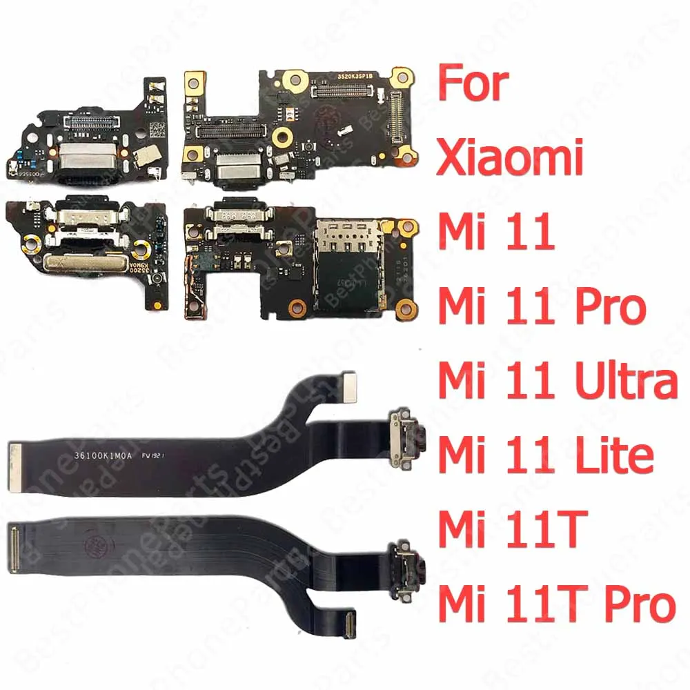 For Xiaomi Mi 11T Pro 11 Lite 5G Mi11 Ultra Charging Port Charge Board Usb Connector Pcb Dock Plate Replacement Spare Parts