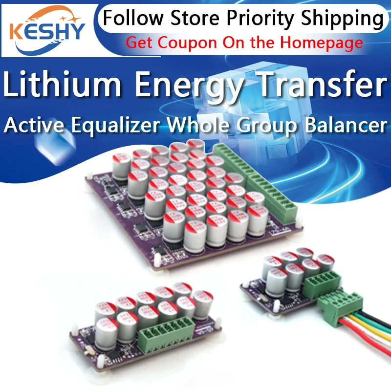 6A Active Equalizer Whole Group Balancer Lifepo4 18650 Lithium Battery Energy Transfer 4S 6S 17S Equalization Capacitor