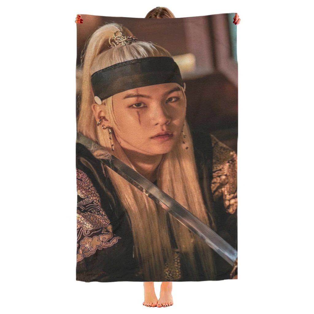 Agust D Suga King Beach Towel  Poncho Bathing Towels Cover-ups Quick Dry Sand Free Yoga Spa Gym Pool