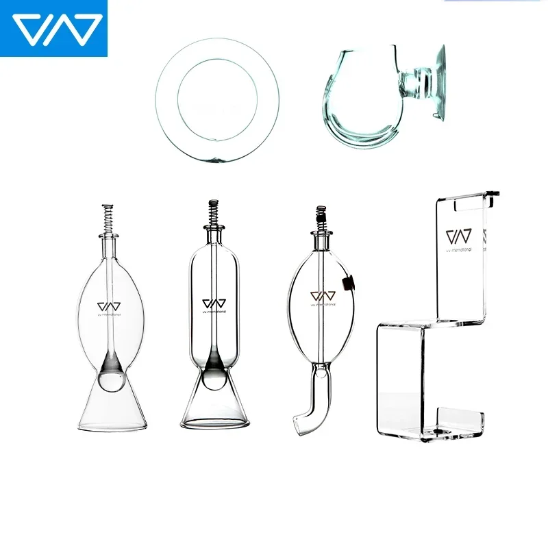 VIV Aquarium Glass Feeder ADA Quality Style Stand Clear Glass Fish Feeder