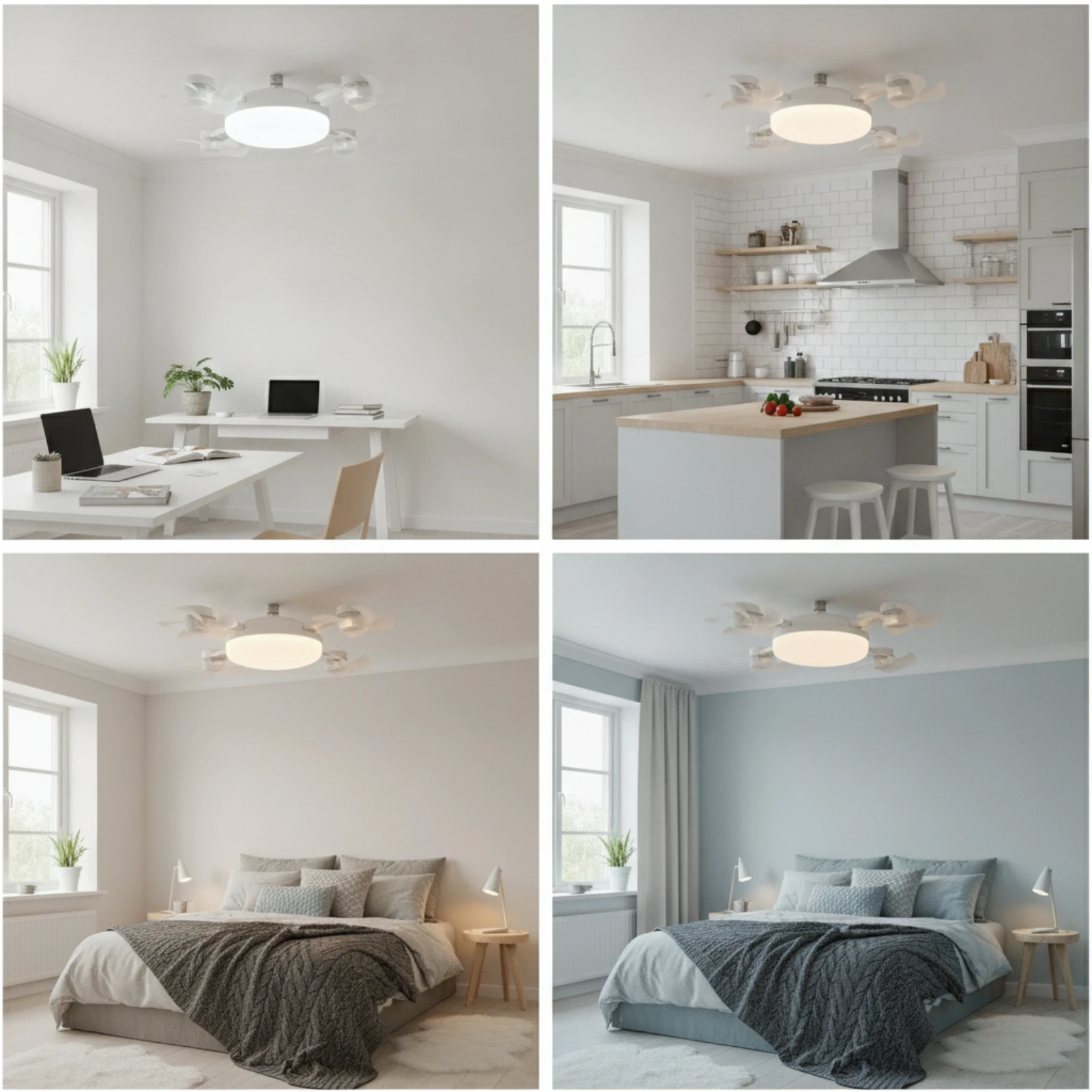 Ceiling Fan Light with Wireless Control Adjustable Fan Light with Wireless Control Fixture Screw Base Integrated for Bedroom