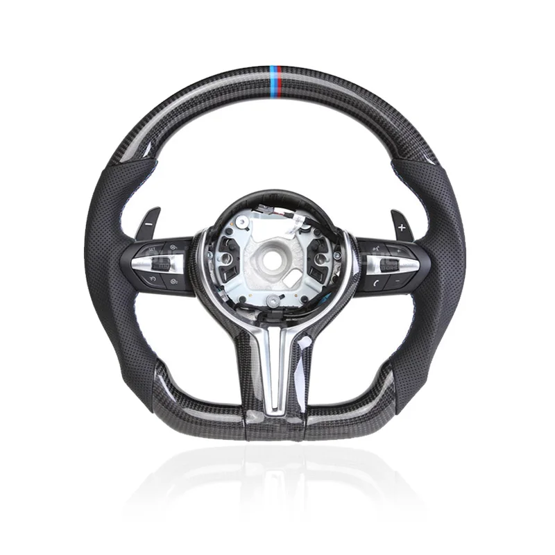 High-Quality Carbon Fiber LED Steering Wheel for BMW F20 F21 F30 M3 M2 F87 F80 F82 F83 Leather Steering Wheel Customized