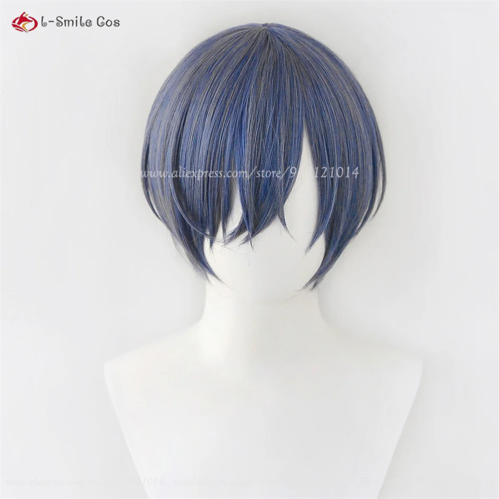 Ciel Phantomhive Cosplay Wig Grey Blue Purple Short Wig For Ciel Smile Anime Cosplay Wig Heat Resistant Synthetic Hair Halloween view 2
