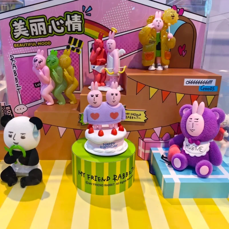 

Plzdot Pink Rabbit Blind Box Beautiful Mood Series Abstract Rabbit Trendy Play Second Generation Trendy Play Ornament Female