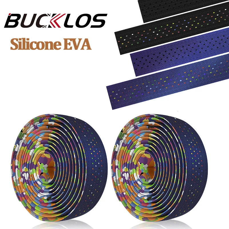 BUCKLOS Road Bike Bar Tape High Quality Vibration Cycling Damping Anti-Vibration EVA Silicone/PU Handlebar Tape Colorful Wrap