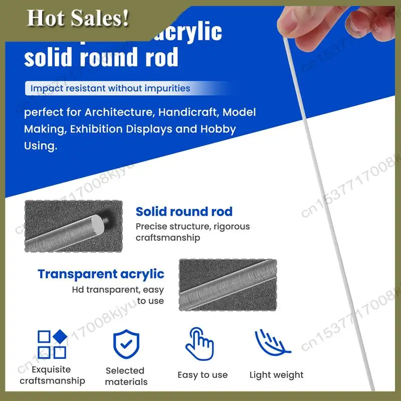 -A23G 3Mmx250mm Round Shape Solid Acrylic Rod Pmma Extruded Bar Clear 2Pcs