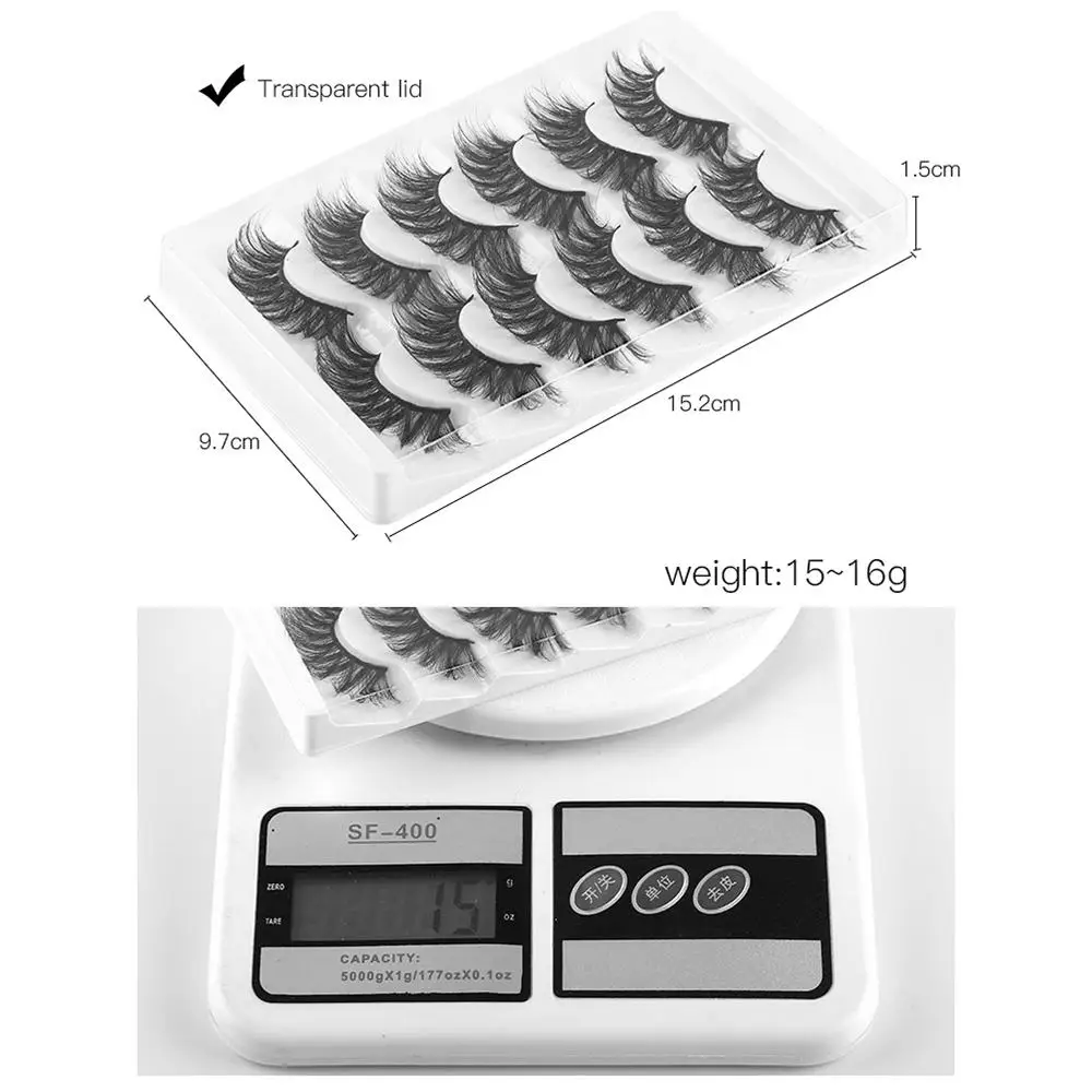 6 Pairs Dramatic Thick Eyelashes Wispy 8D Curly Fake Eyelashes False Eyelashes Lashes That Look Like Extensions Faux Mink Lashes