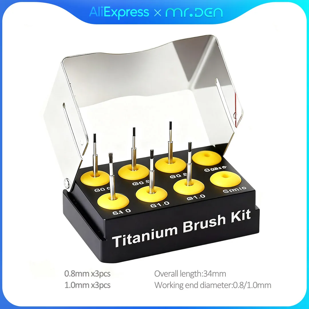 MR DEN Dental Titanium Brush for Implant Maintenance Peri-implantitis Treatment Granulation Tissue Removal Tool