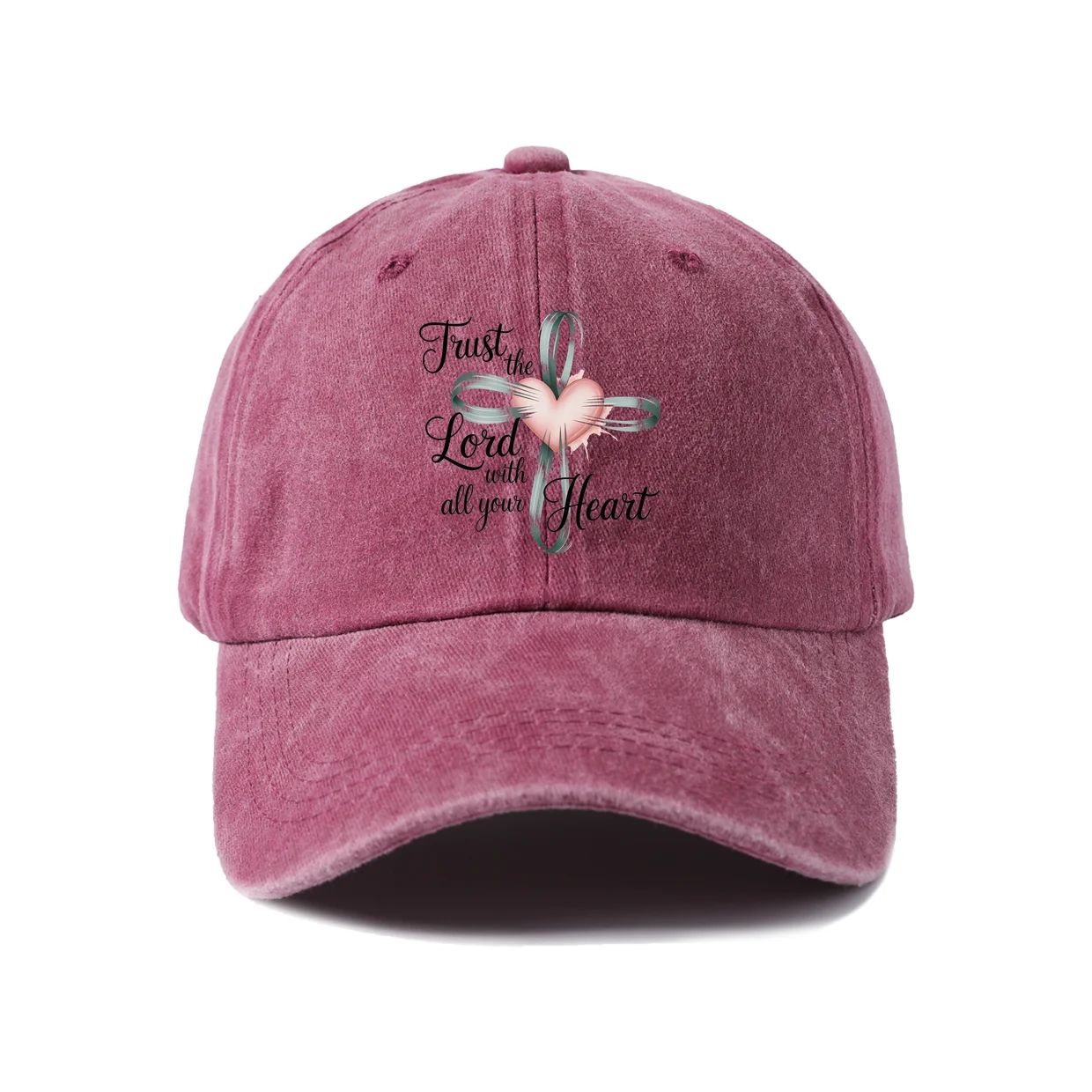Floral Inspirational Quote Baseball Cap, Vintage Washed Adjustable Unisex Dad Hat, Outdoor Gift