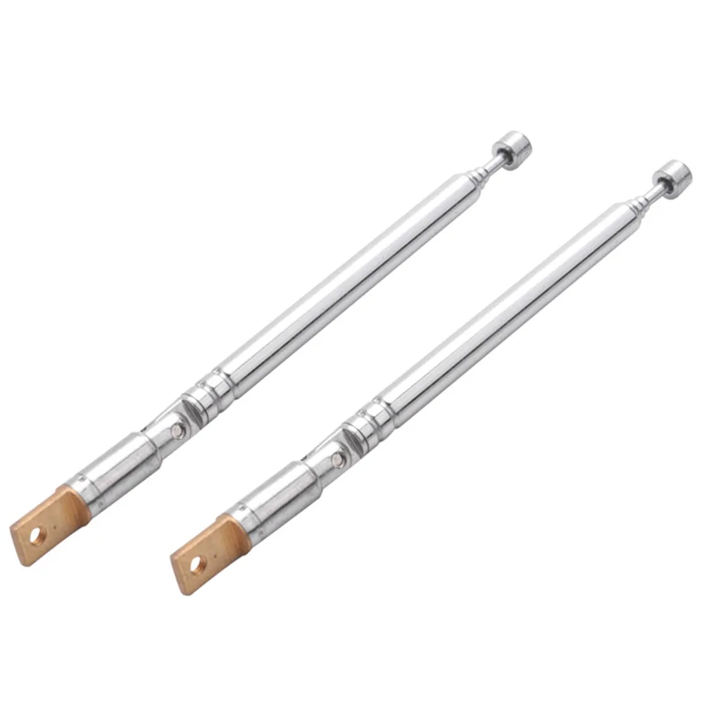 2PCS Replacement 25.4cm 10Inch 5 Sections Telescopic Antenna Aerial for Radio TV