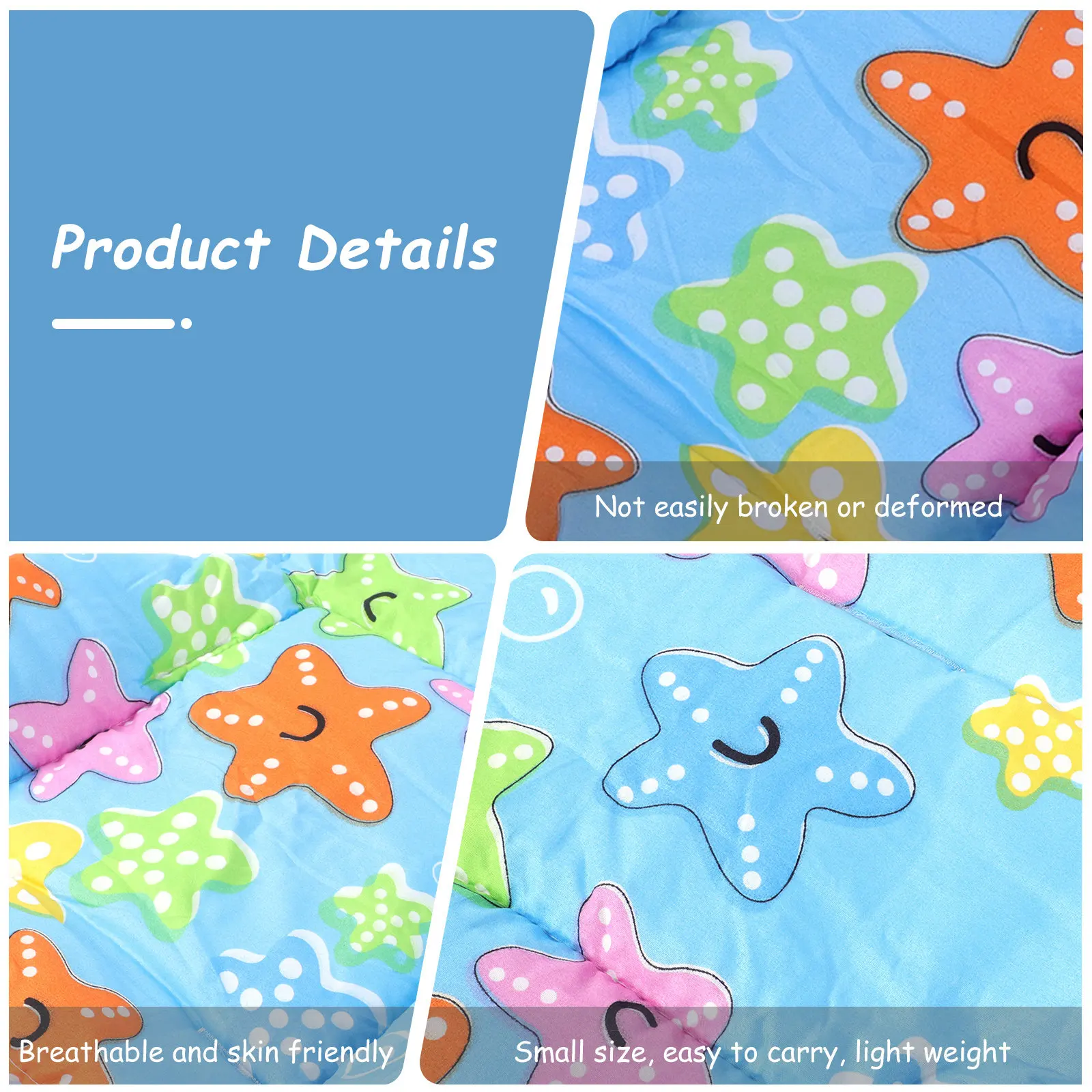 ベビーカーマットユニバーサル漫画デザイン通気性軽量シートクッション幼児用睡眠パッドサポート頭部圧力軽減