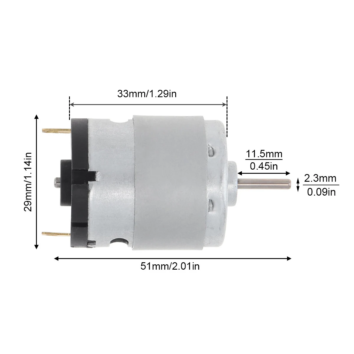 RS360 DC Motor 6-12V 24000RPM High Speed Micro Motor for DIY Toys / Hair Dryer /Appliances with Shield Ring