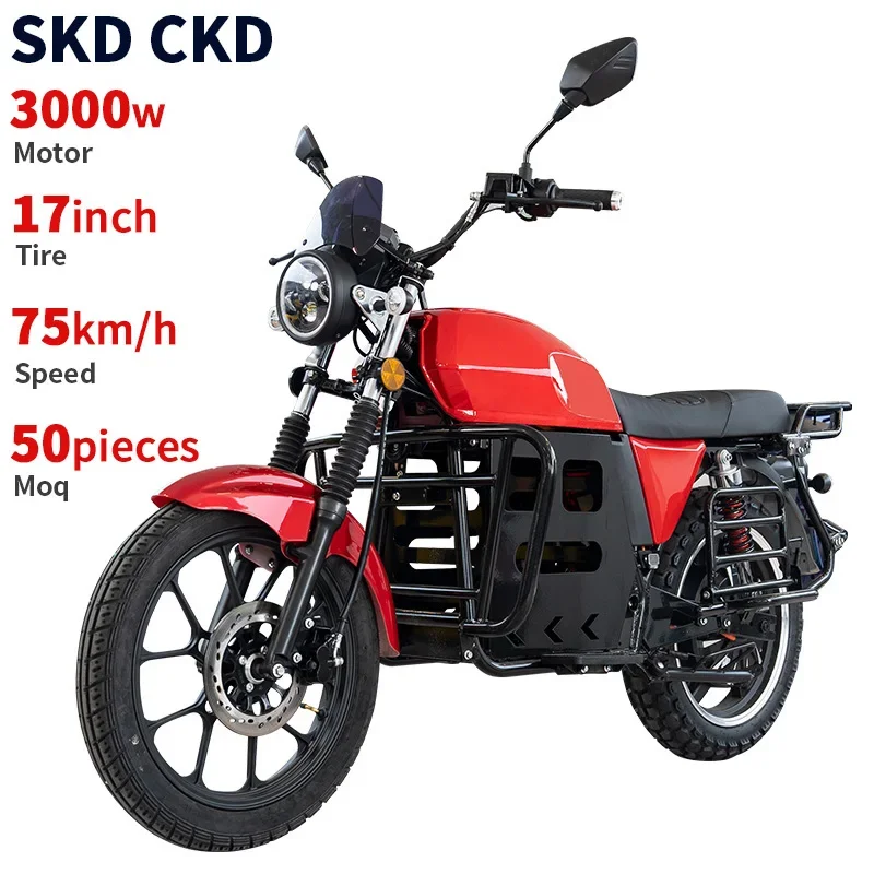 CKD SKD 17inch tire 3000W 75km/h max speed big size electric motorcycle made in china