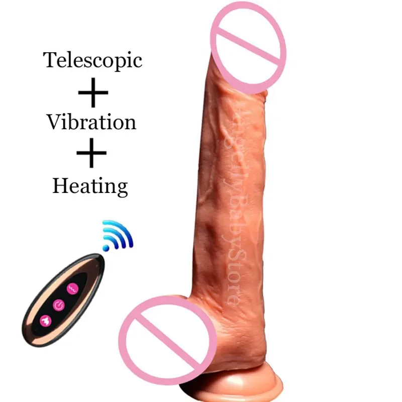 GaGu Wireless Remote Telescopic Heating Penis Vibration USB Charging Adult Erotic Sex Products Dildo Vibrator Sex Toys For Woman