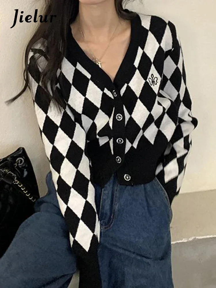 

Autumn New Sweet Korean Women's Cardigan Casual Slim Knitted Cardigan Woman Black Fashion Street Chicly Cardigan Female