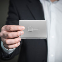 2Pcs Metal Business Card Case Stylish Slide Out Holder for Men Women Compact Wallet for Credit Id Cards Office Supplies