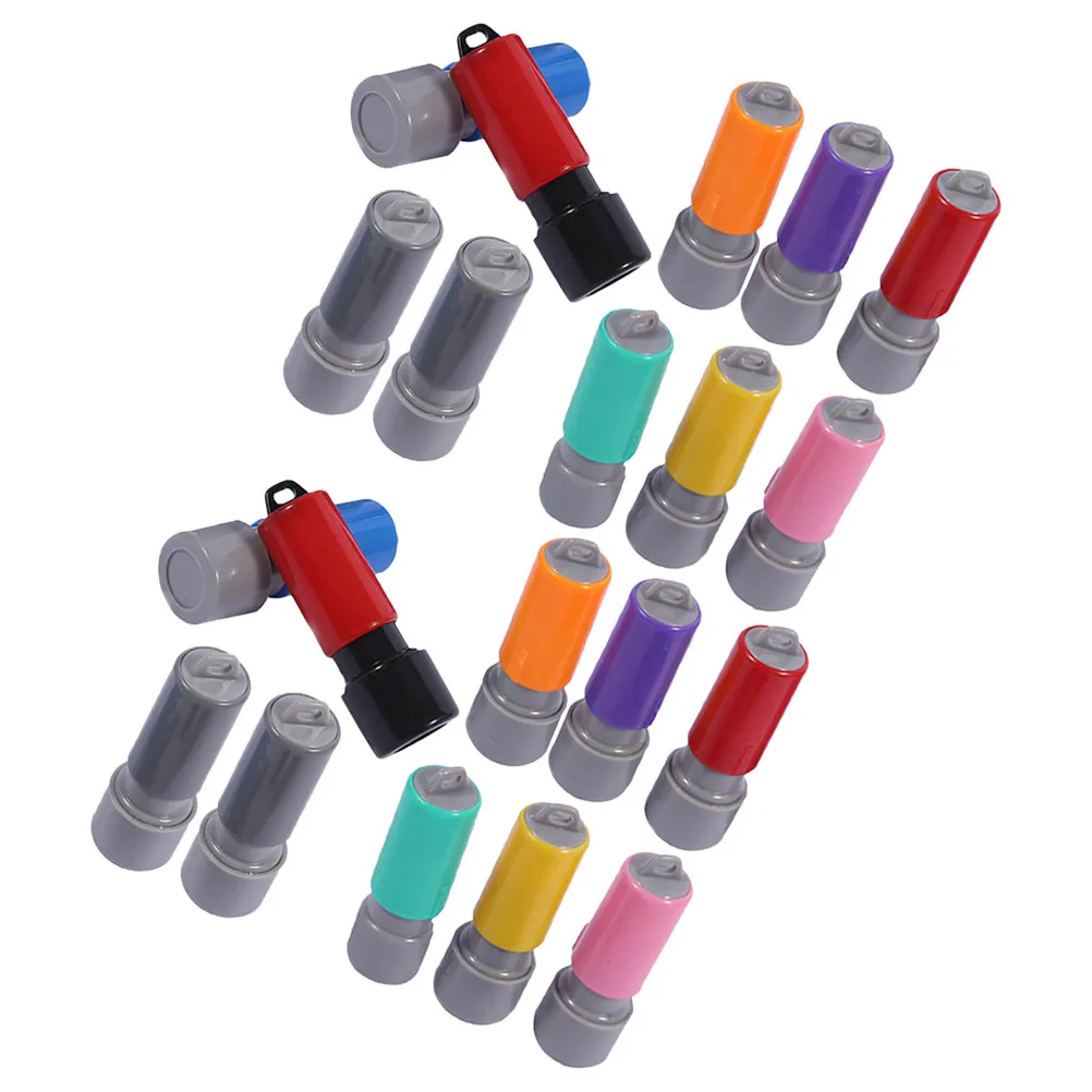 

20 шт. футляров для самонаборных штампов, пустые, для именных штампов, ручной гравировки, с чернильными подушечками, маленькие штампы, прочный материал, классический дизайн