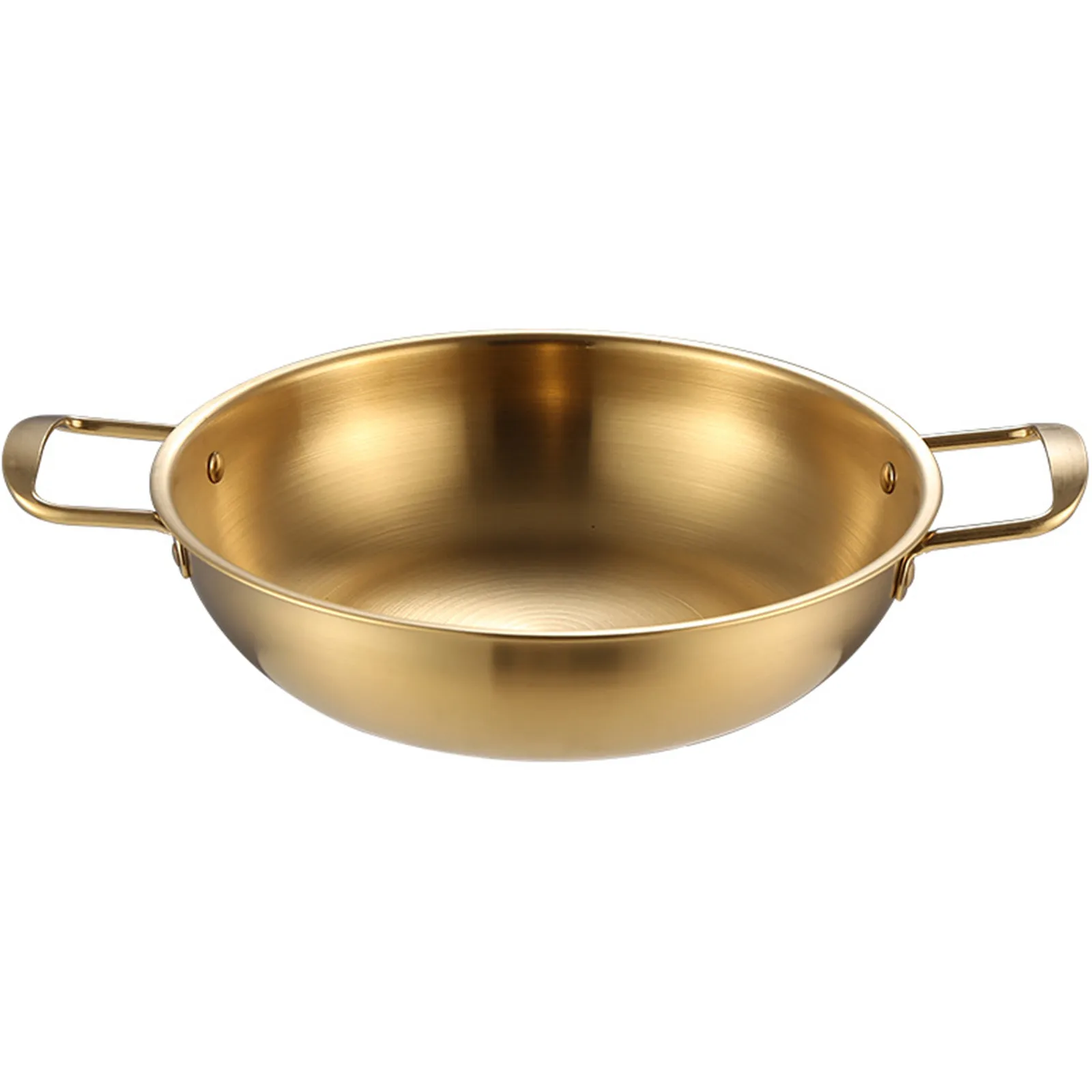 Seafood Stainless Steel Korean Style Pot Double Ear Soup Instant Noodles Gold Thick Durable Reinforced Bottomed Dry Pot view 2