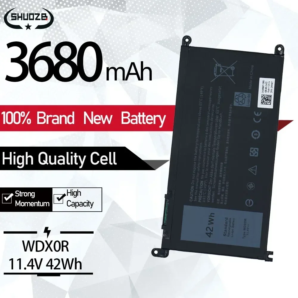 

New WDX0R T2JX4 3CRH3 FC92N 0FC92N 03CRH3 0T2JX4 CYMGM P74G P74G001 For Dell WDXOR Laptop Battery 13 5000 5368 7368 14 7000 7560