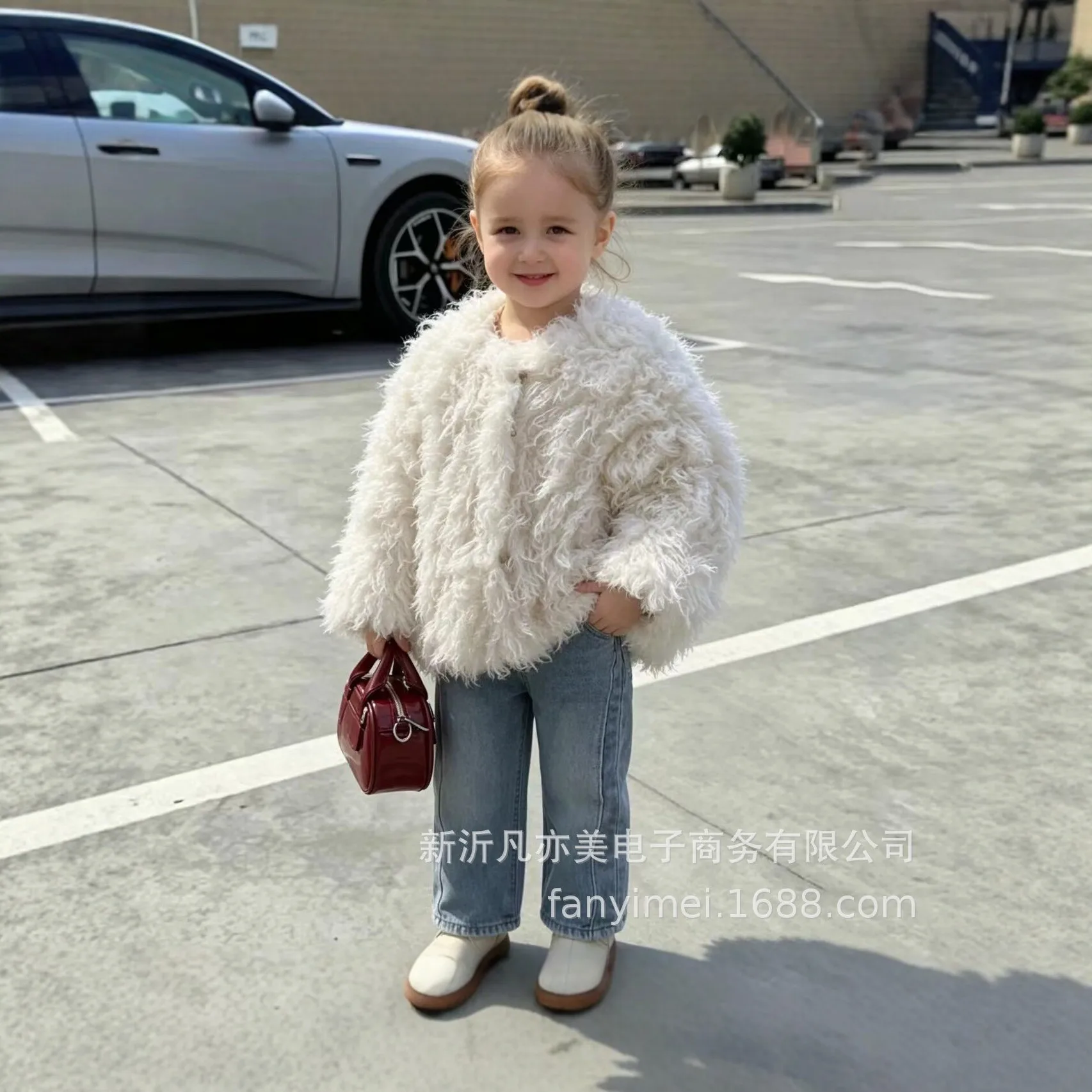 2026 Autumn Winter New Girl's Imitation Fur Fashion Coat Children's Princess Style Hairy Top Outerwear