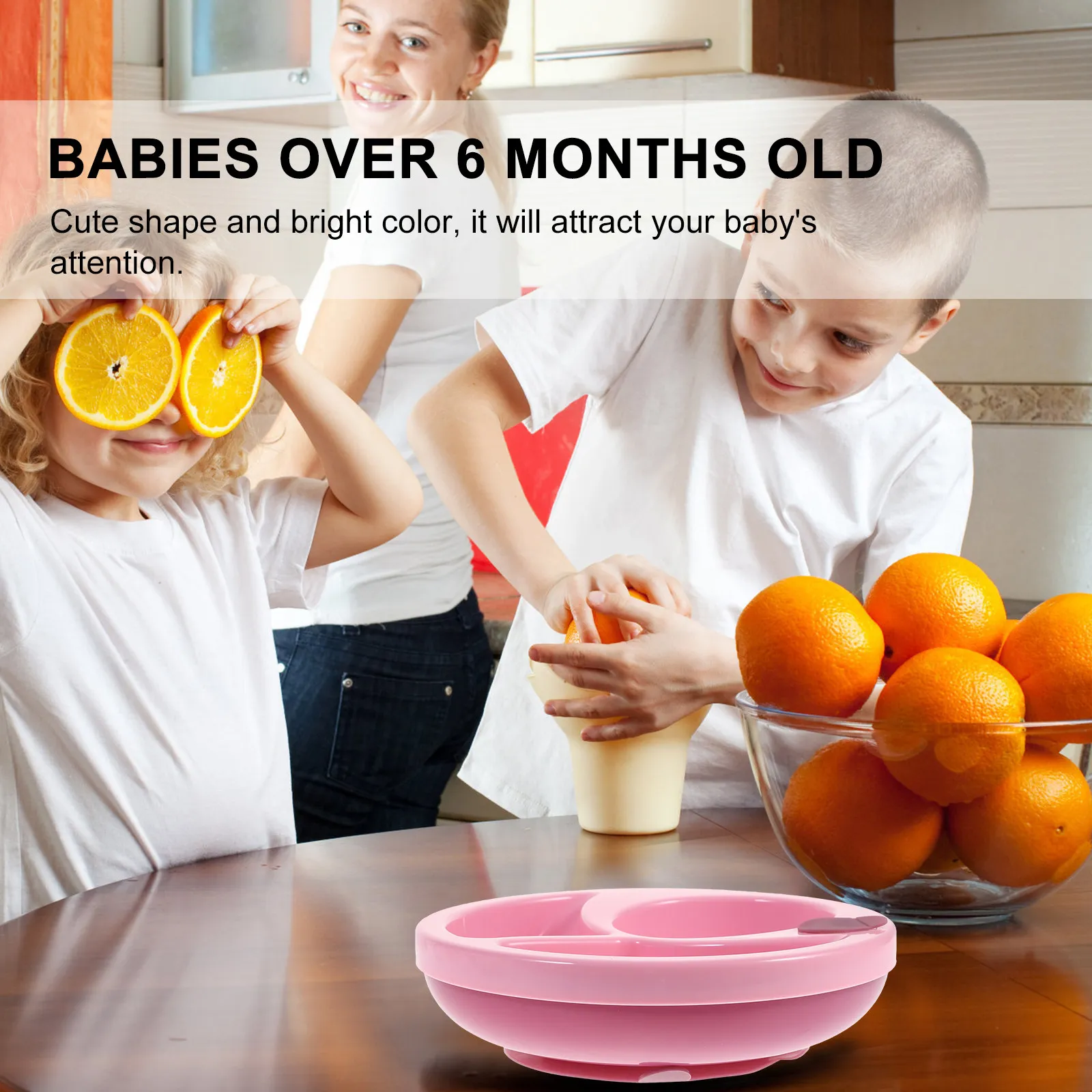 

1 шт. Детская тарелка-непроливайка на присоске, высококачественная, из ПП и силикона, с разделителями, термоизолированная, для кормления младенцев