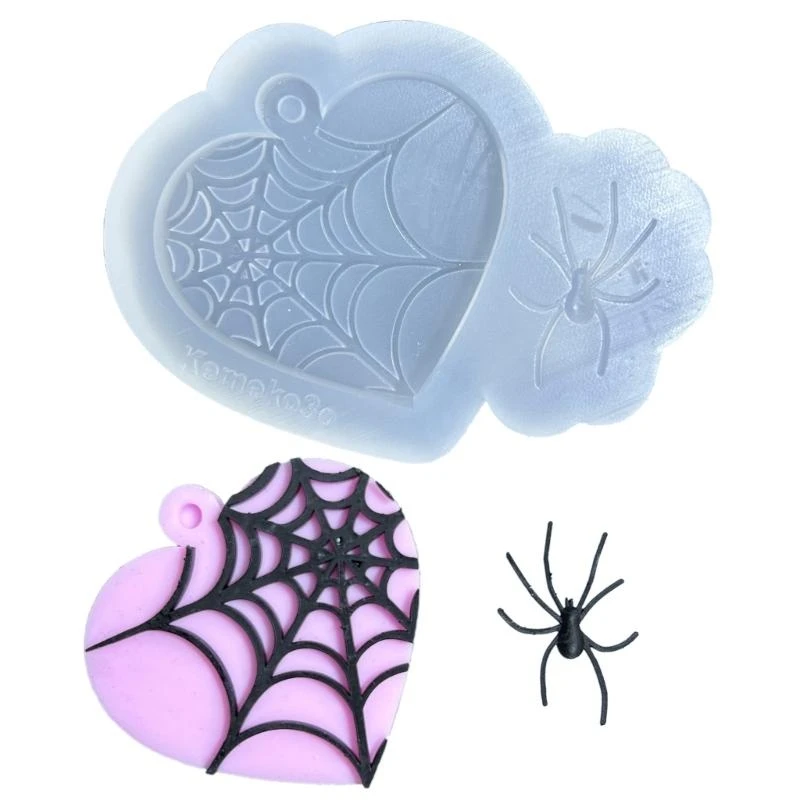 HX6F Spiders Pendant Molds Casting Mould Jewelry Finding Mold Silicone Material