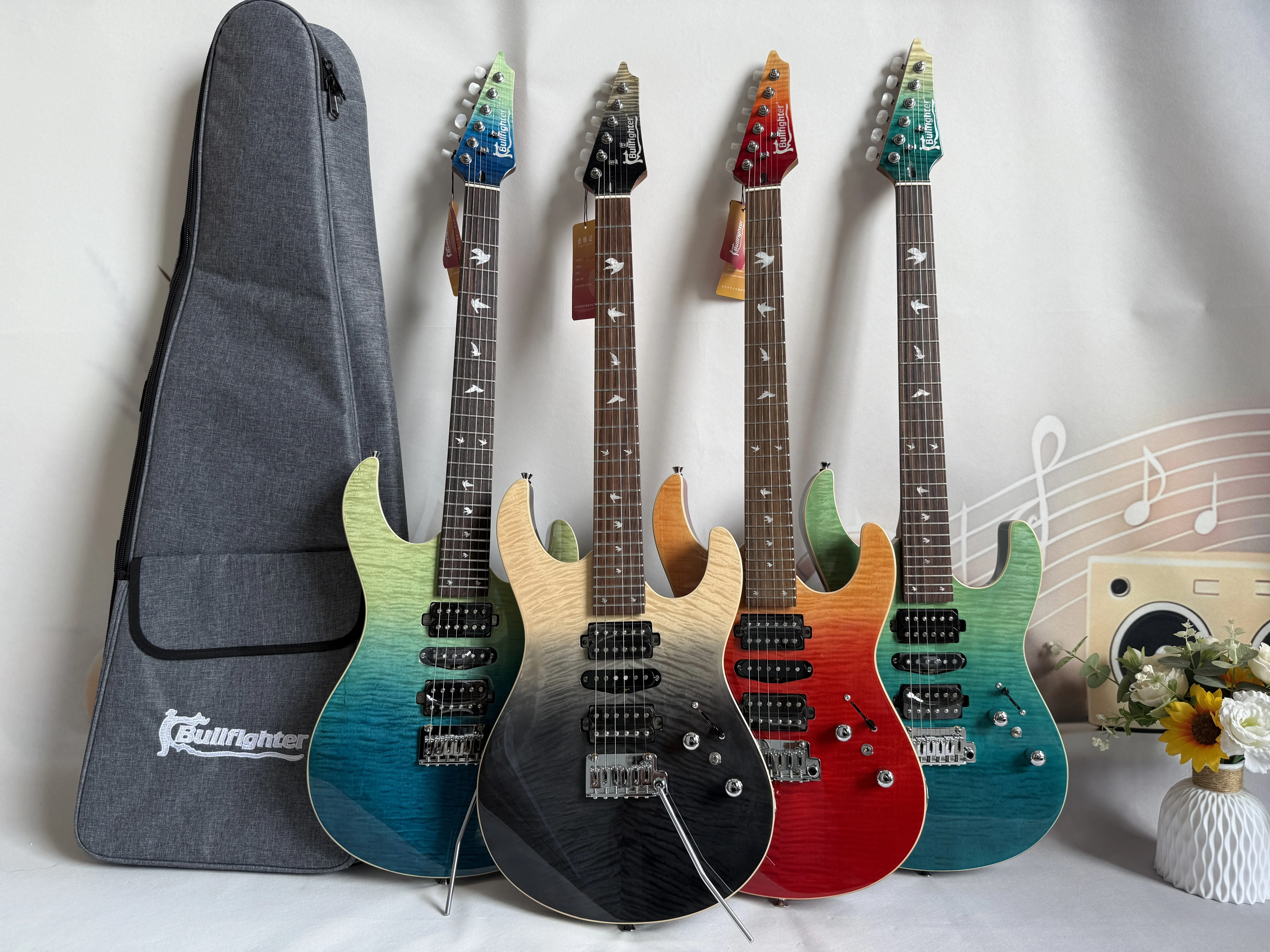 Electric Solo Guitar 24 Fret D-24 Small Double Tremolo Bridge Okoume Body High Quality Cheap 6 Strings Guitar