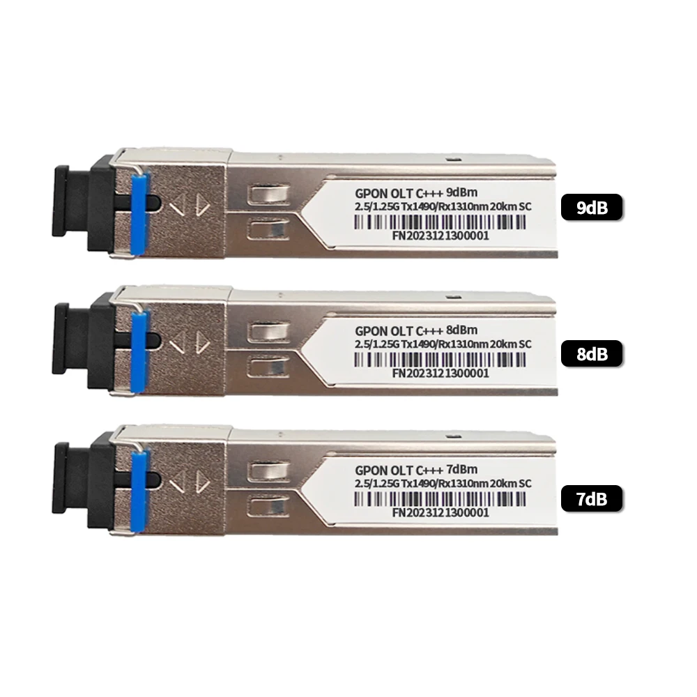 GPON OLT C +++ 20KM, 7DB 8DB 9DB, módulos SFP, porta SC, 1490, 1310m, compatível com GPON VSOL HSGQ HIOSO