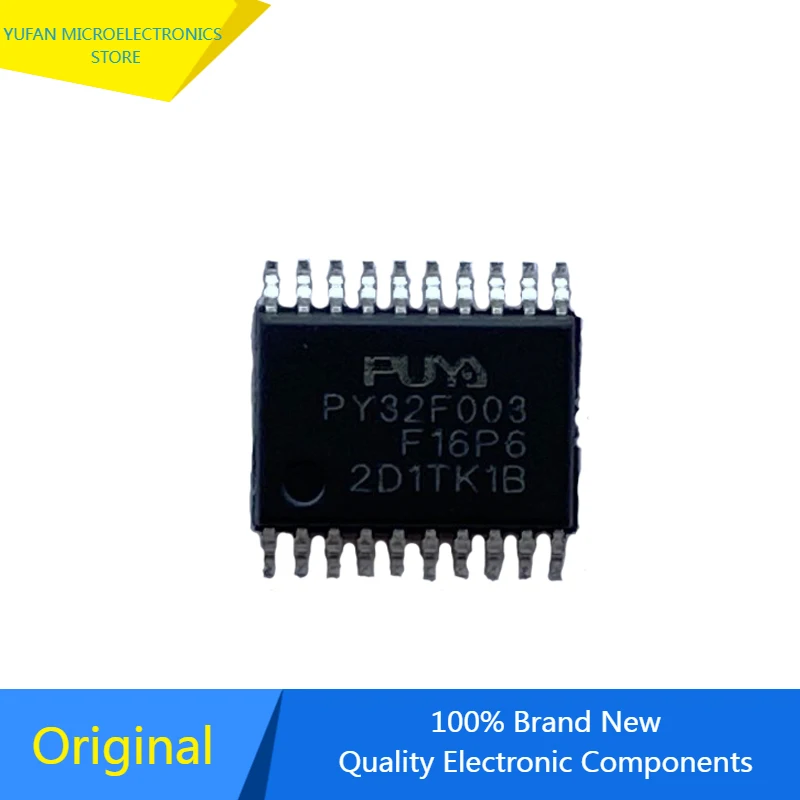 

Original 10pcs/Lot Puya 32bit Microcontroller PY32F003F16P6TU TSSOP20 32 bit ARM Cortex -M0+ MCU Integrated Circuit PY32F003