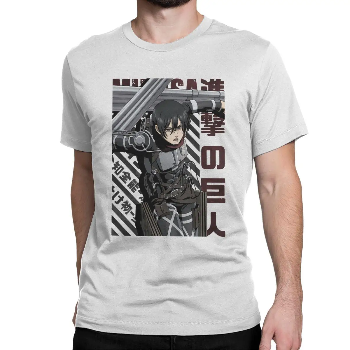 Men's T-Shirt Shingeki No Kyojin Mikasa Ackerman Attack On Titan Cool Cotton Tees Short Sleeve T Shirts New Arrival Clothing