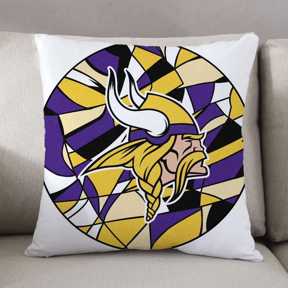 Cushion Covers Minnesota Vikings Pillow Cover Decorative Pillowcase Personalized Gift Home and Decoration 45x45 Cushions Cover