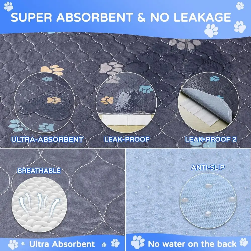 عبوتان من وسادات الجرو المقاومة للماء - مقاس 18 × 24 بوصة، سريعة الجفاف، قابلة لإعادة الاستخدام للتدريب، للاستخدام الداخلي والخارجي والسفر بالسيارة