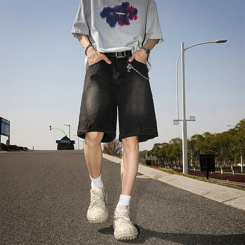 

Джинсовые шорты больших размеров | Эластичный комфорт с высокой талией, подчеркивающий размер для всех типов тела | Лето 2025 г. Модный повседневный стиль M-8XL