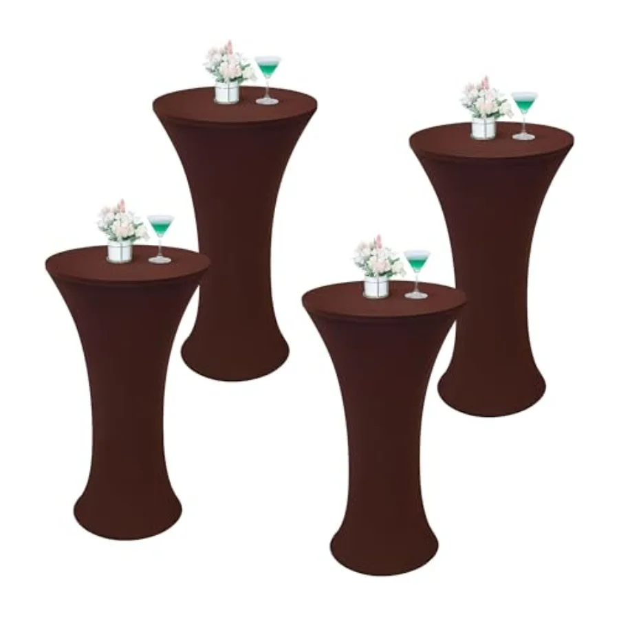 

Wolkemer 4PCS ch Round Cocktail Tablecloth Fitted Highboy Stretch Cocktail Table Cover for Banquet Bar Party Pub Weddg door Out