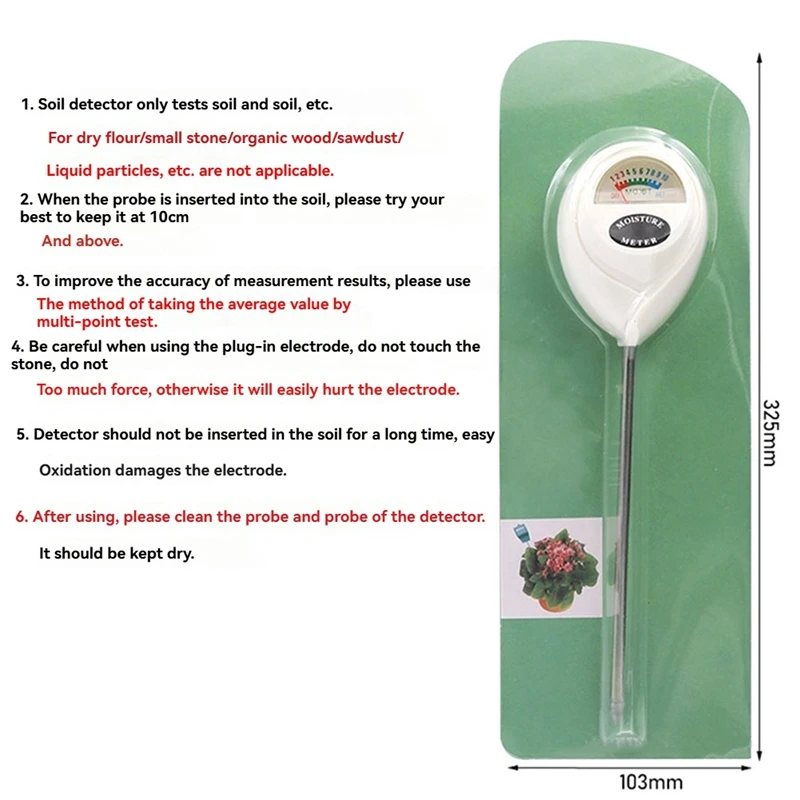 Soil Humidometer Home Gardening Measuring Tool Soil Moisture Meter Hygrometer Probe Watering Test