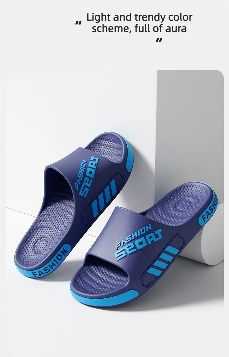Dicke Sohle Rutschfeste Sport-Slides für Herren Sommer EVA Sandalen Hausschuhe Modische Freizeitpantoffeln für Draußen – Detail 2