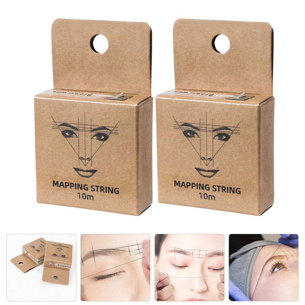 2 pezzi compatto facile da tenere per la mappatura delle sopracciglia righello Microblading stringa scatola di inchiostro strumento di fornitura di tatuaggi strumento di fornitura di tatuaggi