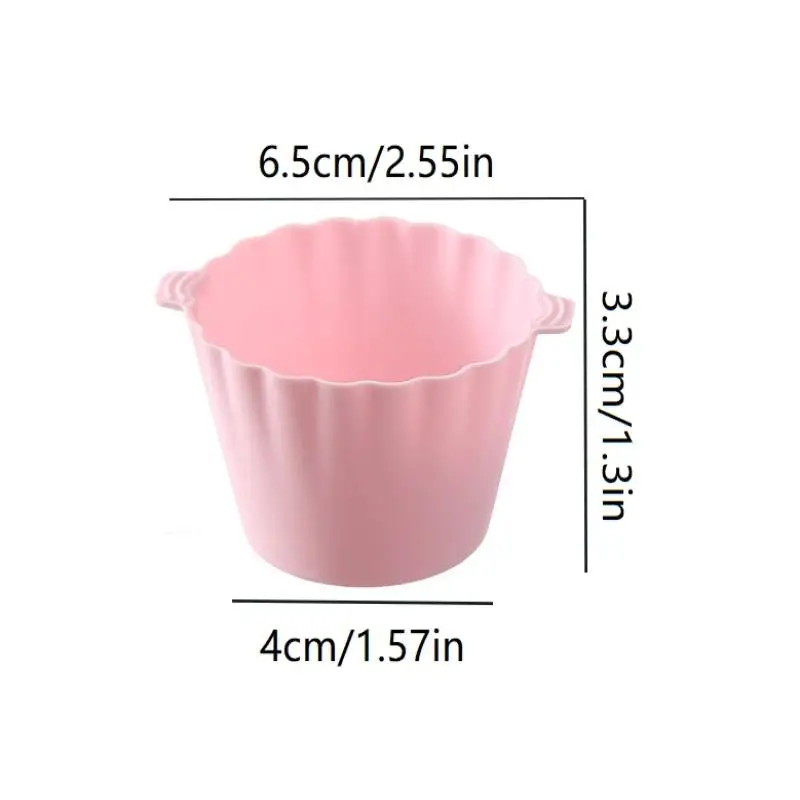 5pcs Silicone Cake Mold Double-Eared Round Shaped Muffin Cupcake Baking Mold Food Container Diy Cake Decorating Tool Storage Box