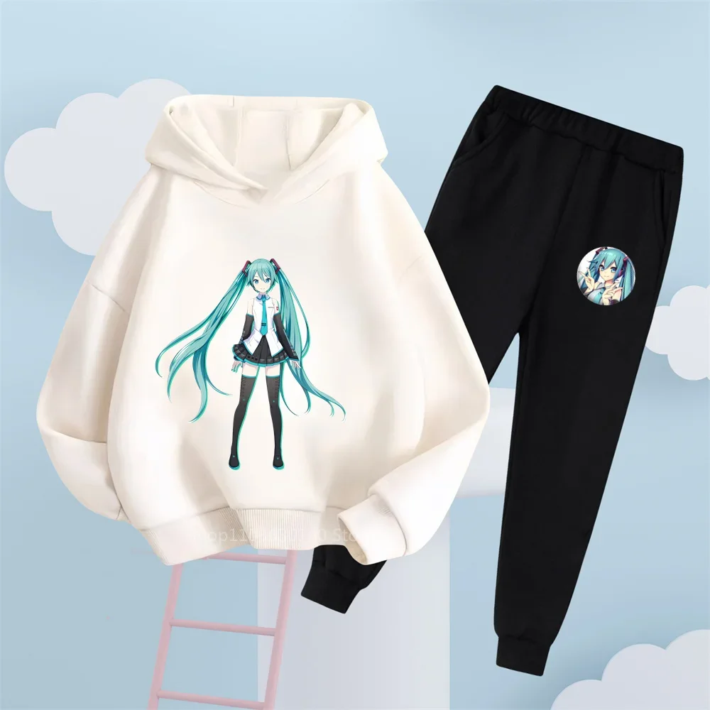 Conjunto de sudadera con capucha y pantalones de chándal de Hatsune Miku, la elección perfecta para los amantes del Anime, genial y coleccionable, Idea de regalo