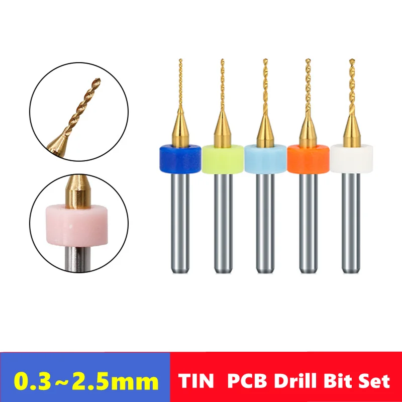 10pcs TIN Carbide PCB Drill Bit 3.1-6.0mm 1/8（3.175mm） Shank Mini Drill Bit Set for PCB Circuit Board,Placstic Drilling