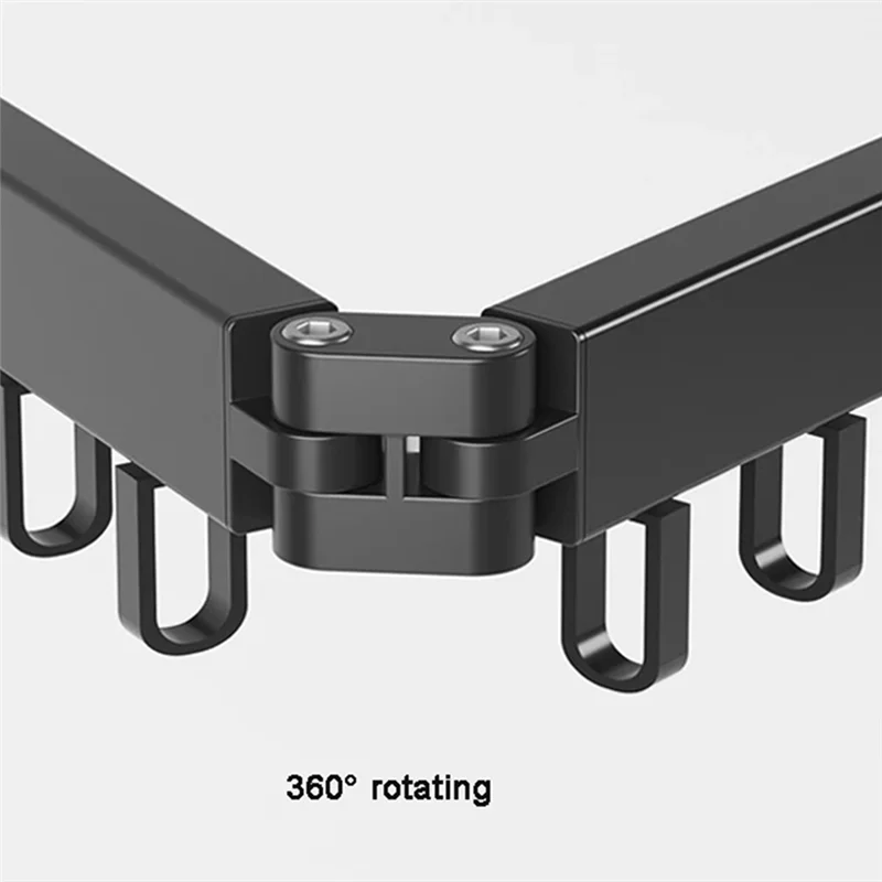 

ABPR-Retractable Cloth Drying Rack Folding Clothes Hanger Wall Mount Indoor&Outdoor Saving,2 Fold With 12 Aluminum Ring