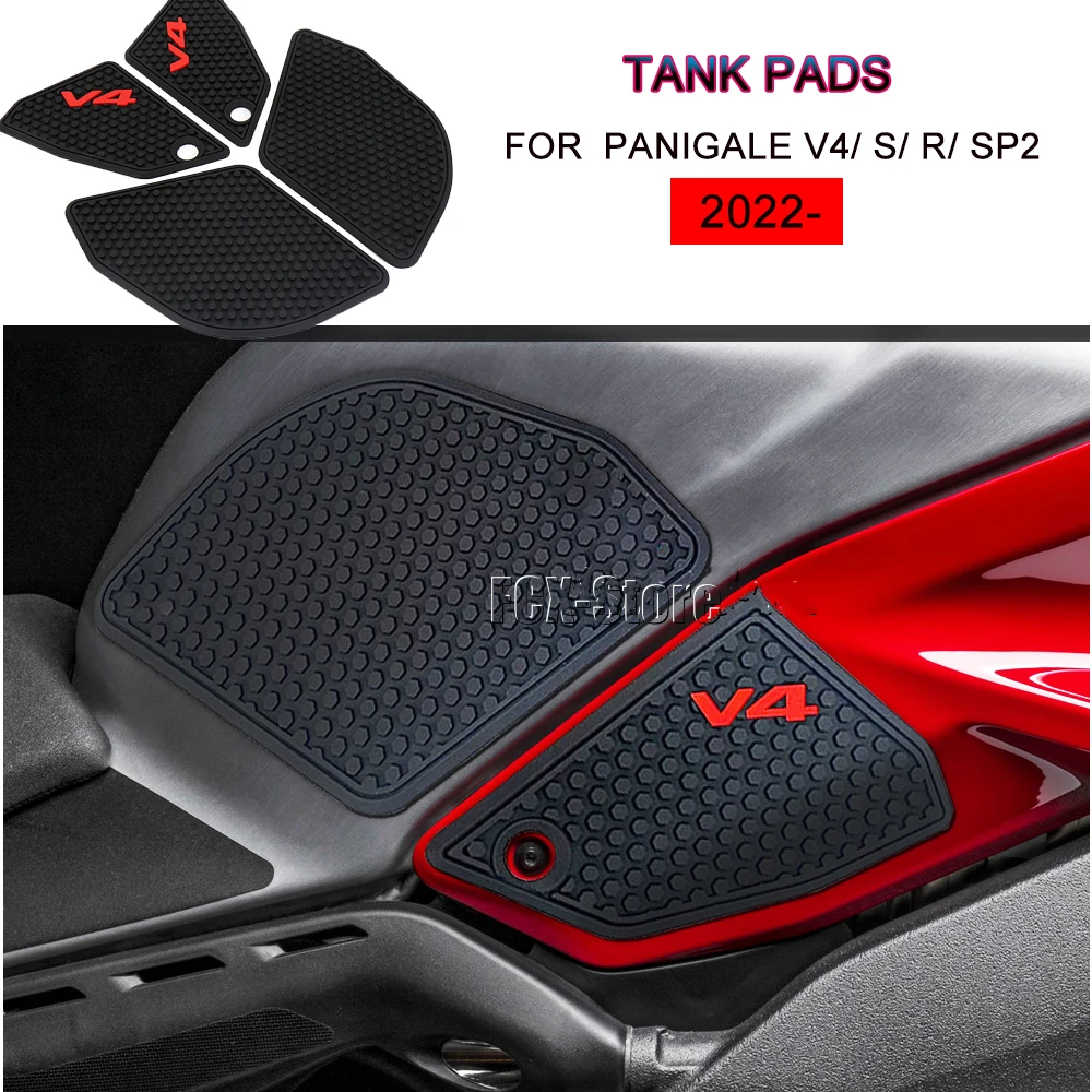 For Ducati Panigale V4 S R SP2 PANIGALE V4S V4R V4SP2 2022 2023 Motorcycle Non-slip Side Fuel Tank Stickers Pad Rubber Sticker