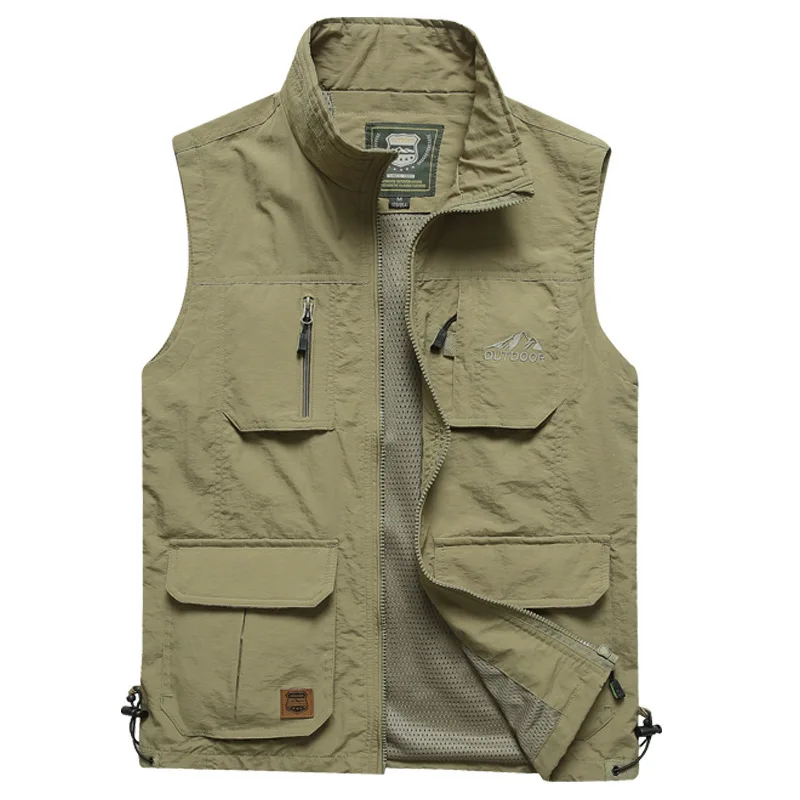 

Men's Quick Drying Vest, Thin Fishing Vest, Large Size, Spring and Autumn Season, Multiple Pockets, Mesh, Casual Camisole