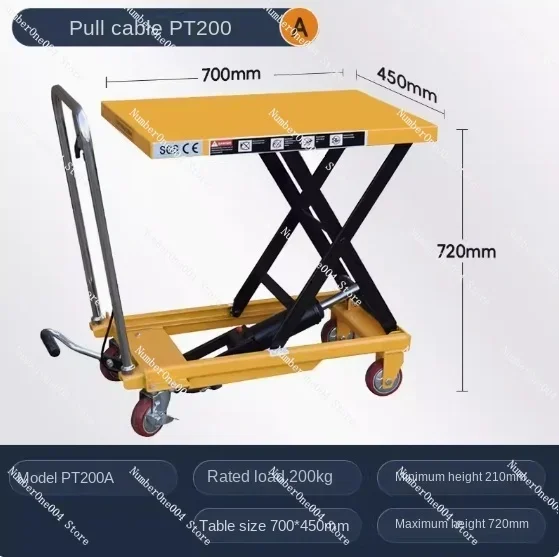 Applicable to Manual Hydraulic Lifting Flat Wagon Scissor Table Flat Moving Small Lifter